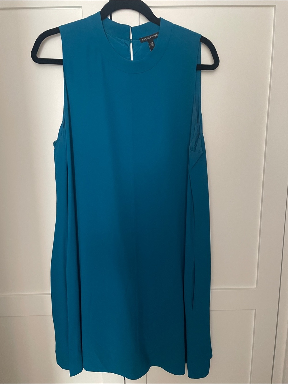 Eileen Fisher Teal Sleeveless Shift Dress with Matching Scarf